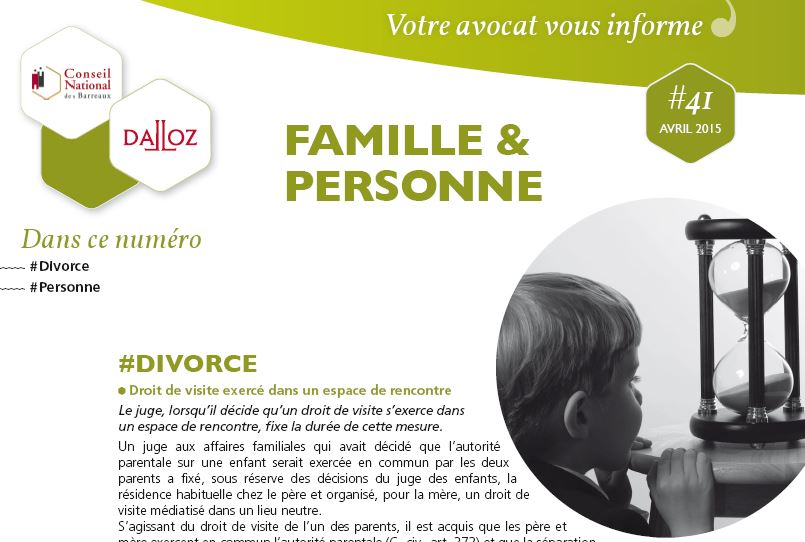 Le cabinet d'avocats FERLY vous informe en droit de la famille