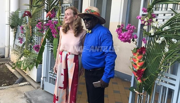 Au Palais de justice, Gaby le jardinier a fait sensation auprès de la ministre - Crédit photo : © guadeloupe.franceantilles.fr