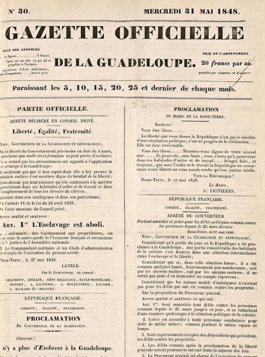 Histoire et souvenirs - 27 mai 1848 - Guadeloupe
