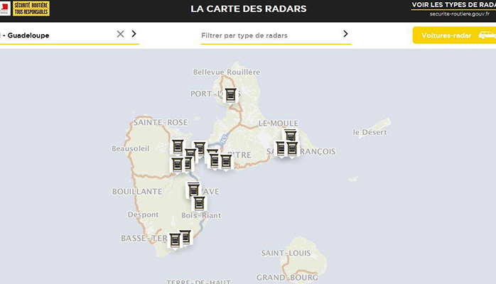 Tweeté par Préfet de Guadeloupe sur Twitter: La carte officielle des radars est accessible sur le site de la Sécurité Routière