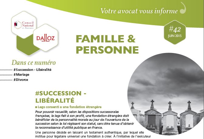 Le cabinet d'avocats FERLY vous informe en droit de la famille