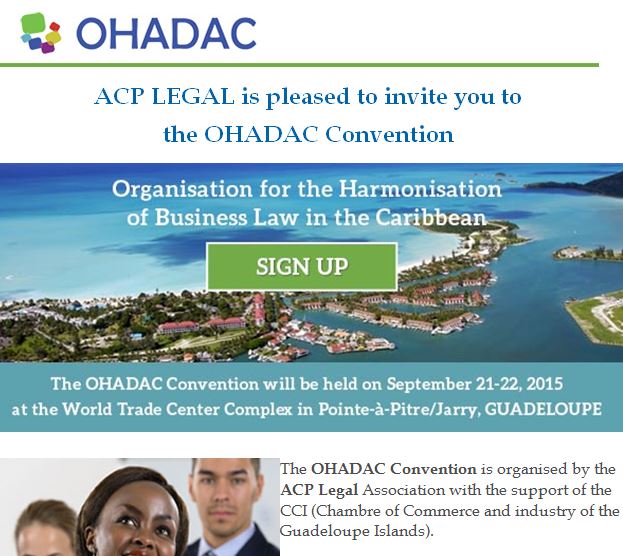 ACP LEGAL - the OHADAC Convention in Pointe-à-Pitre - Guadeloupe